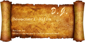 Devecseri Júlia névjegykártya