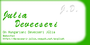 julia devecseri business card