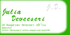 julia devecseri business card